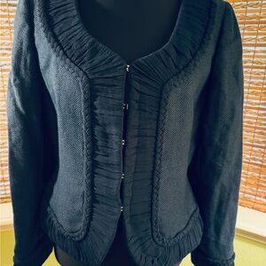 Ellen Tracy Midnight Blue Textured Blazer